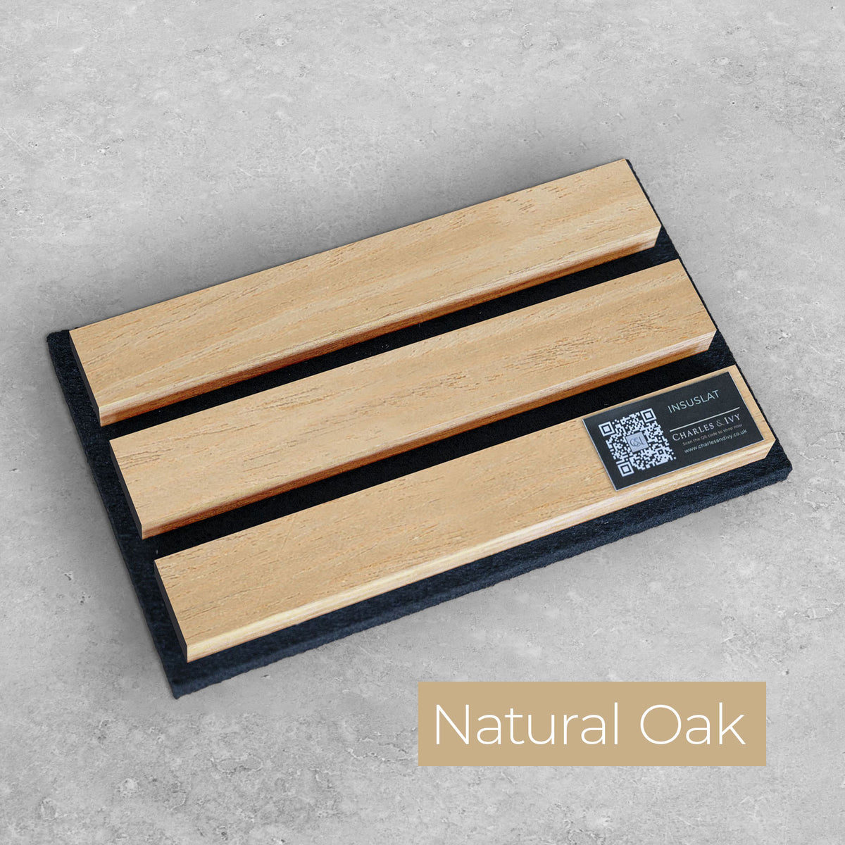 InsuSlat™ Wall Panel - Natural Oak - H60cm x W60cm (Pack of 4