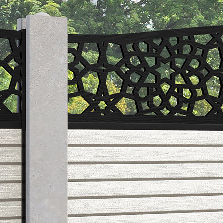 Hudson Nazira Curved Top Fence Panel - Light Stone - For Existing Conc 