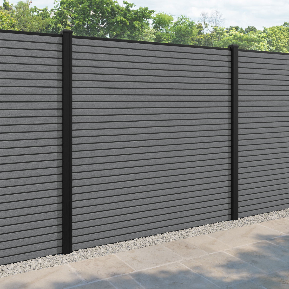 Hudson Fence Panel - Mid Grey - With Our Aluminium Posts – Charles & Ivy