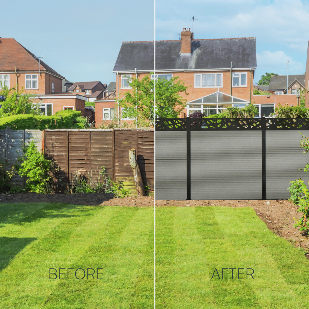 Replacing wooden fence panels with composite