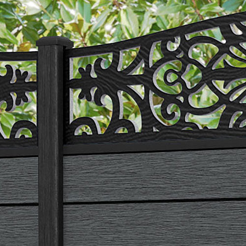 Fusion Windsor Curved Top Fence Panel - Dark Grey - with our aluminium ...