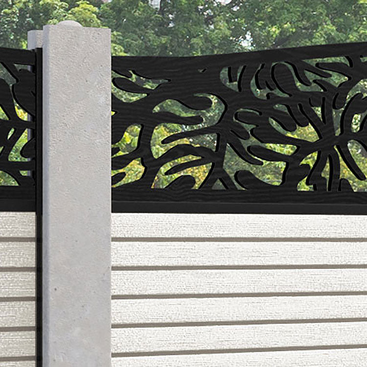 Hudson Botanic Curved Top Fence Panel - Light Stone - for existing con ...