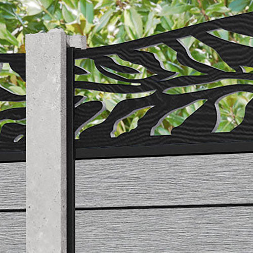 Fusion Malawi Curved Top Fence Panel - Light Grey - for existing concr ...