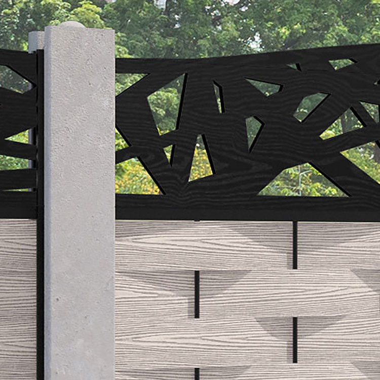 Ripple Prism Curved Top Fence Panel - Mid Stone - for existing concret ...