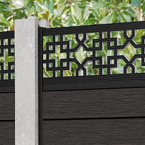 Fusion Zaria Fence Panel - Dark Oak - for existing concrete posts ...