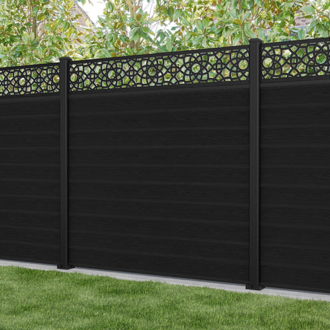 Classic Ambar Fence Panel - Black - with our aluminium posts