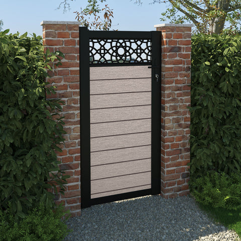 Fusion Ambar Pedestrian Gate - Mid Stone