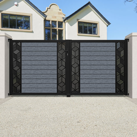 Fusion Cubed Straight Top Driveway Gate - Anthracite - Top Screen