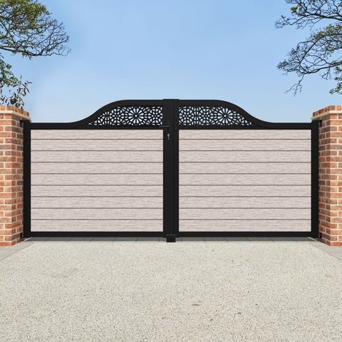 Fusion Alnara Curved Top Driveway Gate - Mid Stone - Top Screen