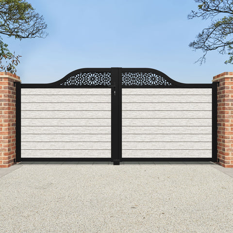 Fusion Alnara Curved Top Driveway Gate - Light Stone - Top Screen