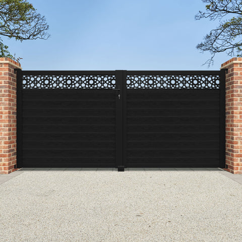 Classic Ambar Straight Top Driveway Gate - Black - Top Screen