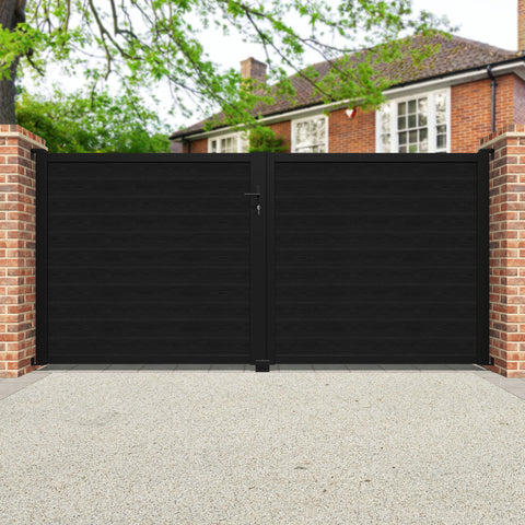 Classic Black Straight Top Driveway Gate