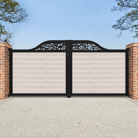 Classic Botanic Curved Top Driveway Gate - Mid Stone - Top Screen