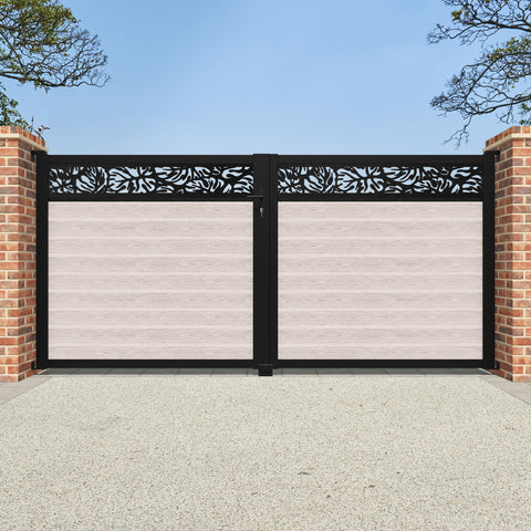 Classic Botanic Straight Top Driveway Gate - Mid Stone - Top Screen