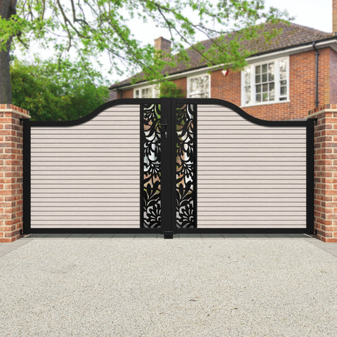 Hudson Heritage Curved Top Driveway Gate - Mid Stone - Top Screen