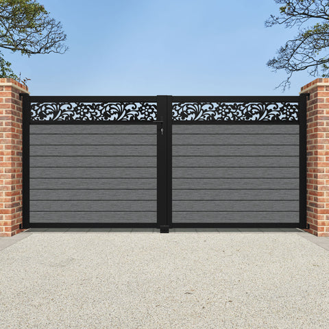 Fusion Eden Straight Top Driveway Gate - Mid Grey - Top Screen