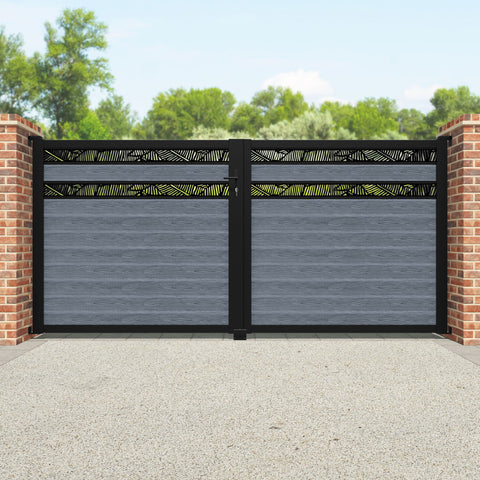 Classic Feather Split Screen Straight Top Driveway Gate - Anthracite - Top Screen