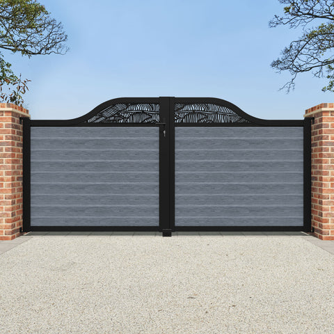 Classic Feather Curved Top Driveway Gate - Anthracite - Top Screen