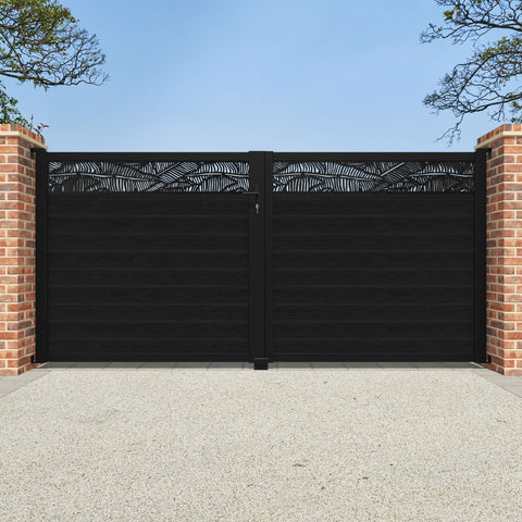 Classic Feather Straight Top Driveway Gate - Black - Top Screen