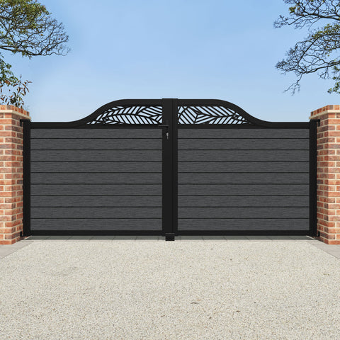 Fusion Habitat Curved Top Driveway Gate - Dark Grey - Top Screen