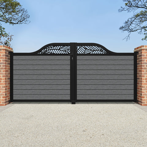 Fusion Habitat Curved Top Driveway Gate - Mid Grey - Top Screen