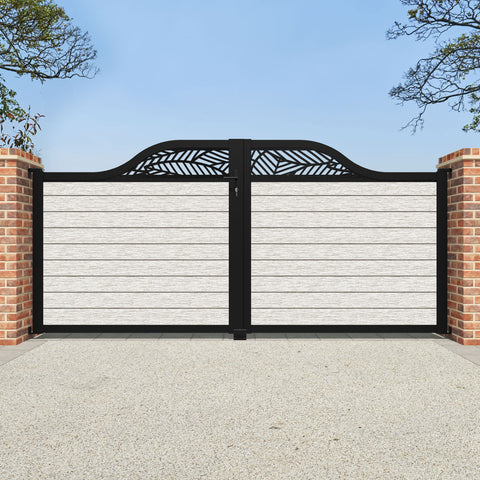 Fusion Habitat Curved Top Driveway Gate - Light Stone - Top Screen