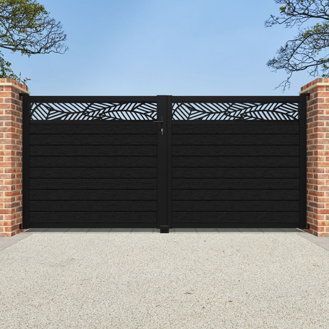 Fusion Habitat Straight Top Driveway Gate - Black - Top Screen