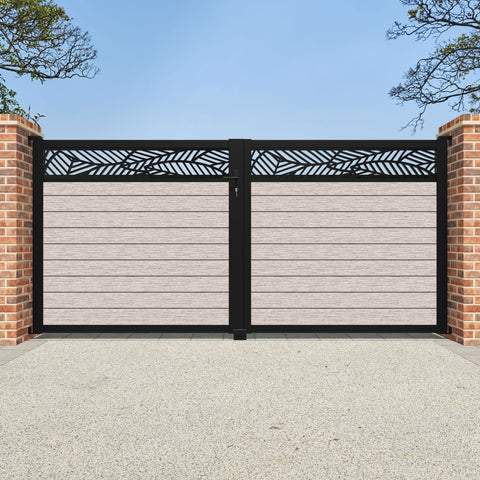 Fusion Habitat Straight Top Driveway Gate - Mid Stone - Top Screen