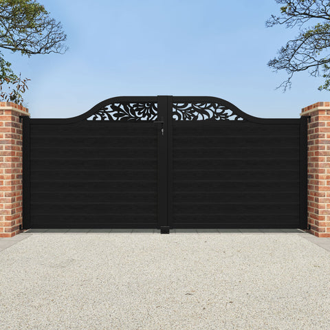 Classic Heritage Curved Top Driveway Gate - Black - Top Screen