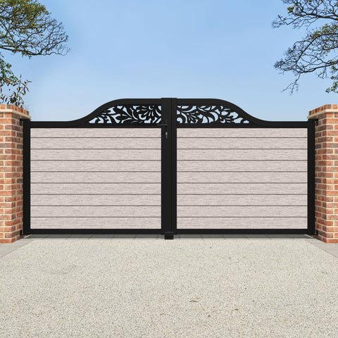 Fusion Heritage Curved Top Driveway Gate - Mid Stone - Top Screen