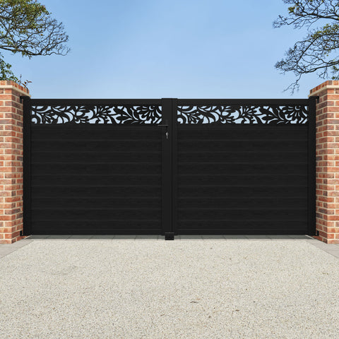 Classic Heritage Straight Top Driveway Gate - Black - Top Screen