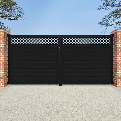 Classic Hive Straight Top Driveway Gate - Black - Top Screen