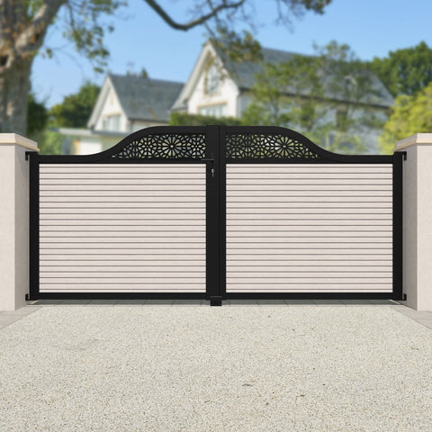 Hudson Alnara Curved Top Driveway Gate - Mid Stone - Top Screen