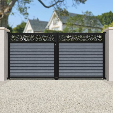 Hudson Alnara Straight Top Driveway Gate - Anthracite - Top Screen