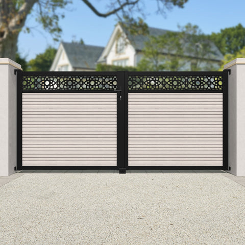 Hudson Ambar Straight Top Driveway Gate - Mid Stone - Top Screen