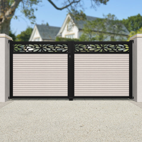 Hudson Blossom Straight Top Driveway Gate - Mid Stone - Top Screen