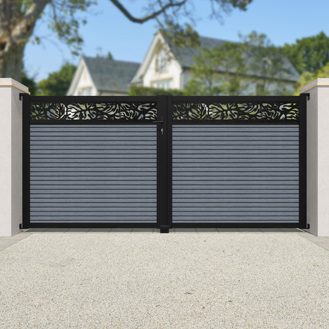 Hudson Botanic Straight Top Driveway Gate - Anthracite - Top Screen