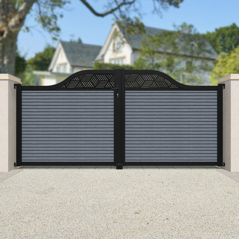 Hudson Cubed Curved Top Driveway Gate - Anthracite - Top Screen