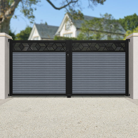 Hudson Cubed Straight Top Driveway Gate - Anthracite - Top Screen