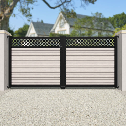 Hudson Hive Straight Top Driveway Gate - Mid Stone - Top Screen