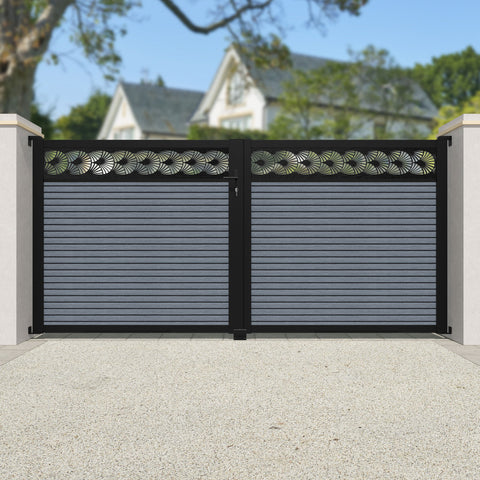 Hudson Laurel Straight Top Driveway Gate - Anthracite - Top Screen