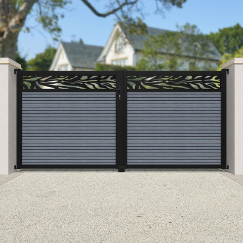 Hudson Malawi Straight Top Driveway Gate - Anthracite - Top Screen