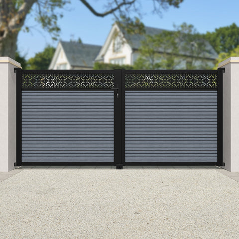 Hudson Narwa Straight Top Driveway Gate - Anthracite - Top Screen