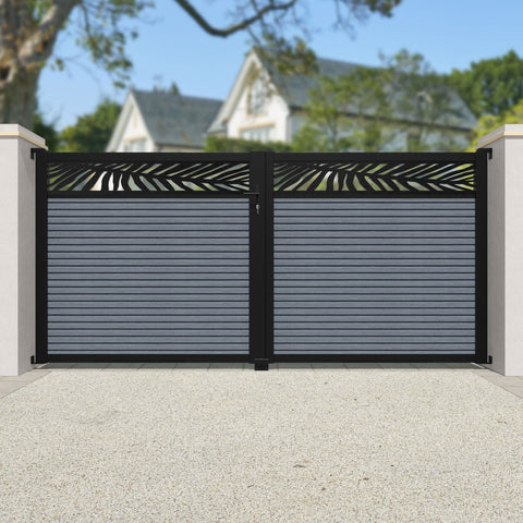 Hudson Palm Straight Top Driveway Gate - Anthracite - Top Screen