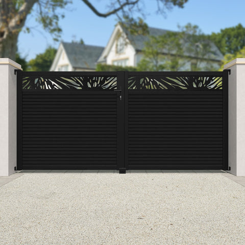 Hudson Poppy Straight Top Driveway Gate - Black - Top Screen