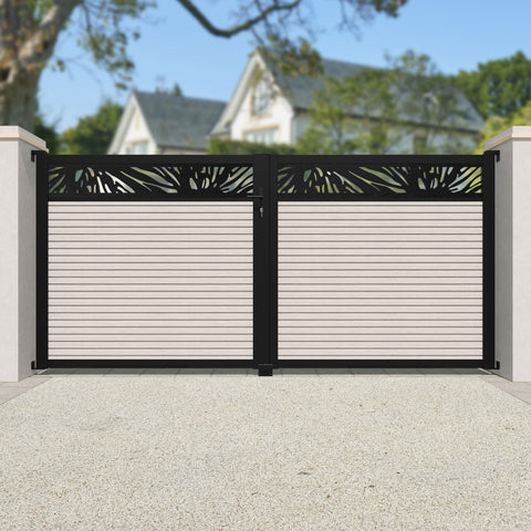 Hudson Poppy Straight Top Driveway Gate - Mid Stone - Top Screen