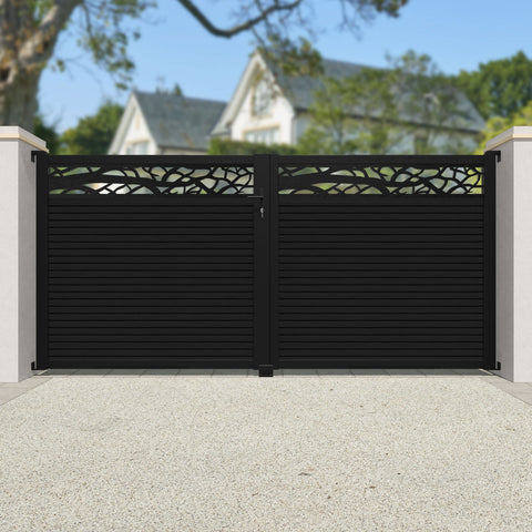 Hudson Twilight Straight Top Driveway Gate - Black - Top Screen