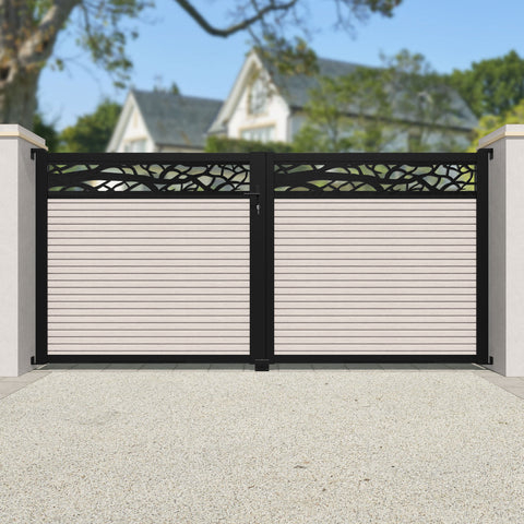 Hudson Twilight Straight Top Driveway Gate - Mid Stone - Top Screen