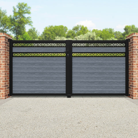 Classic Kumo Split Screen Straight Top Driveway Gate - Anthracite - Top Screen