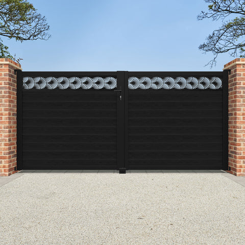 Classic Laurel Straight Top Driveway Gate - Black - Top Screen